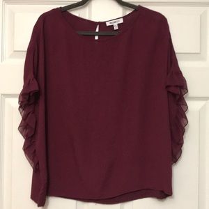 William Rast Ruffled sleeve 100% Viscose Top